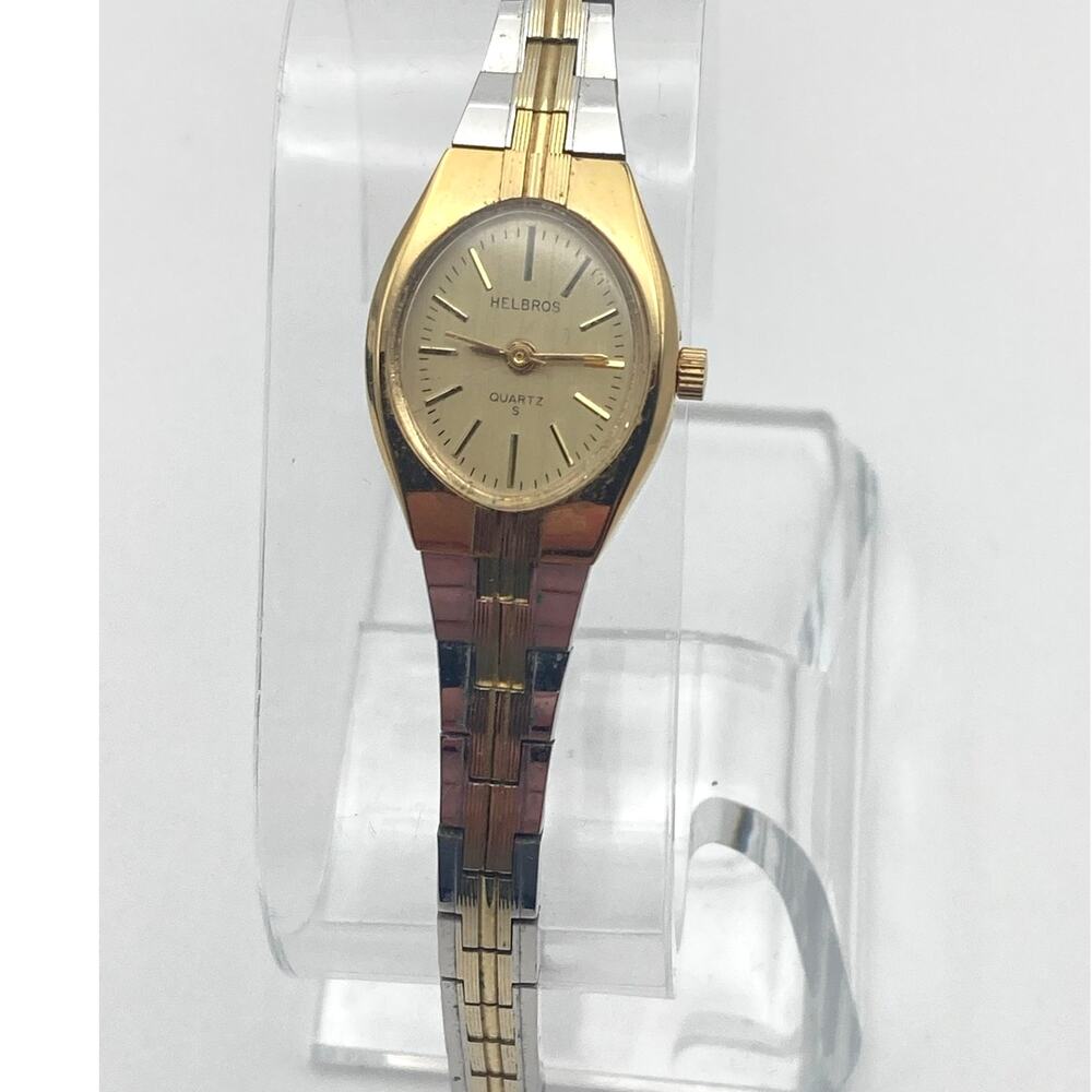 VTG Helbros Women's Quartz Petite Dress Watch 18mm - New Battery - Wrist 5.75"